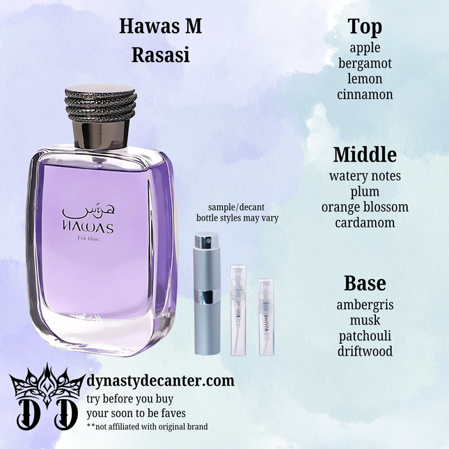 Hawas Man - Rasasi  - SAMPLE / DECANT (See pictures for sizes)