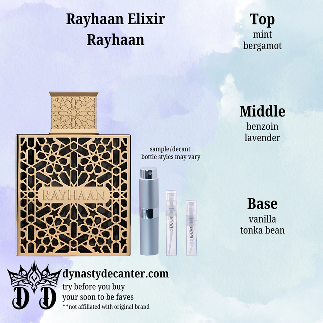 Rayhaan Elixir - SAMPLE / DECANT (See pictures for sizes)