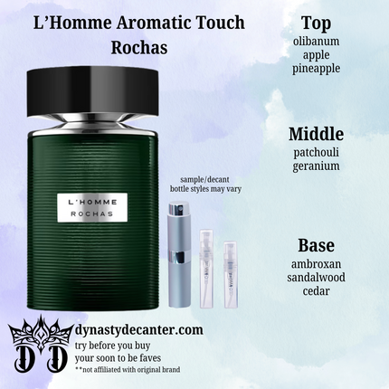 L'Homme Aromatic Touch - Rochas - SAMPLE / DECANT (See pictures for sizes)
