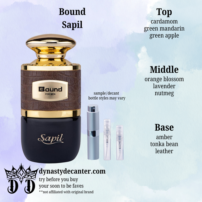 Sapil Bound - SAMPLE / DECANT (See pictures for sizes)
