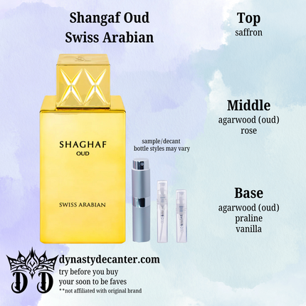 Shangaf Oud - Swiss Arabian - SAMPLE / DECANT (See pictures for sizes)
