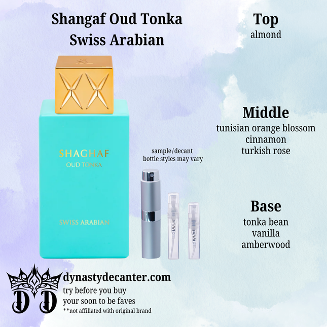 Shangaf Oud Tonka - Swiss Arabian  - SAMPLE / DECANT (See pictures for sizes)