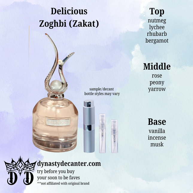Delicious - Zoghbi Zakat - SAMPLE / DECANT (See pictures for sizes)