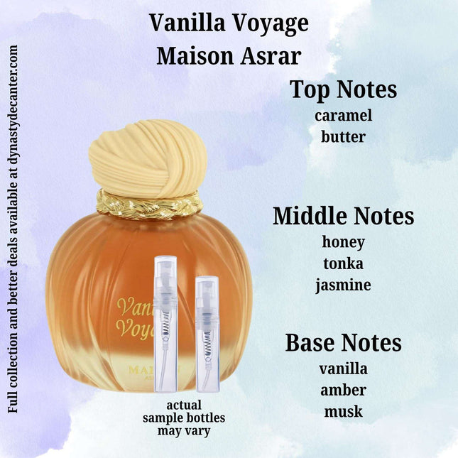 SAMPLE Vanilla Voyage - Different Sizes - Perfume - See Picture for Sizes - Maison Asrar