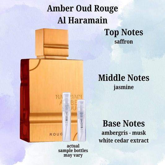 Al Haramain Amber Oud Rouge Fragrance Sample 2ml ~ 5ml