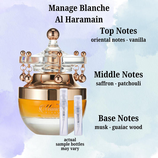 Al Haramain Manegé Blanche Edition Fragrance Sample 2ml ~ 5ml